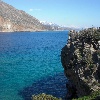 wandern auf Kreta Fels am Wasser